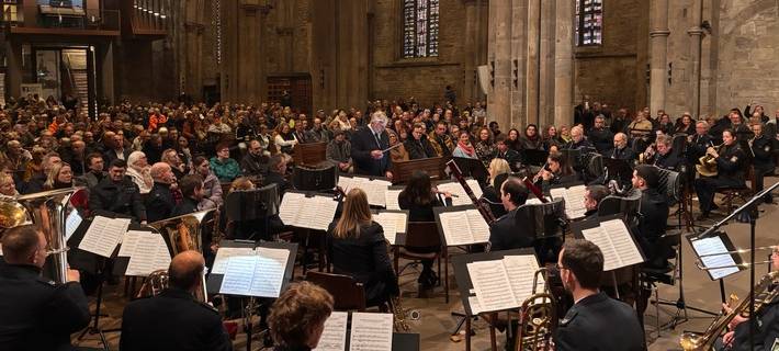 Das Landespolizeiorchester NRW unter der Leitung von Scott Lawton spielte erneut in der Reinoldikirche. Foto: PP Dortmund
